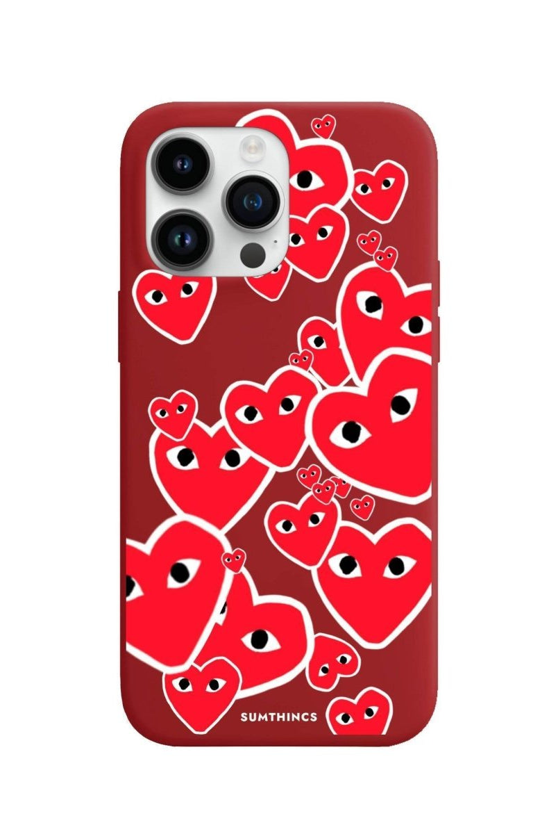 iPhone 13 Pro Max Hearts Premium Telefon Kılıfı Kırmızı - SUMTHINCS