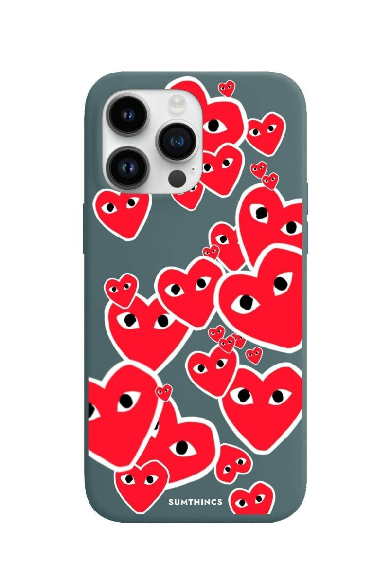 iPhone 13 Pro Max Hearts Premium Telefon Kılıfı Kaktüs Yeşili - SUMTHINCS