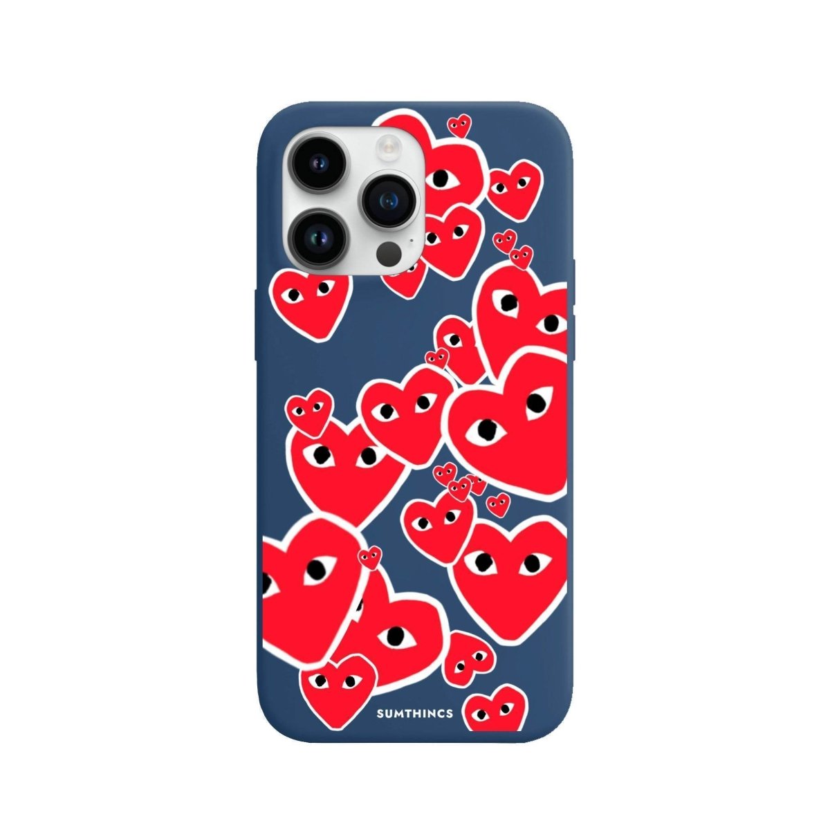 iPhone 13 Pro Max Hearts Premium Telefon Kılıfı Pasifik Mavi - SUMTHINCS