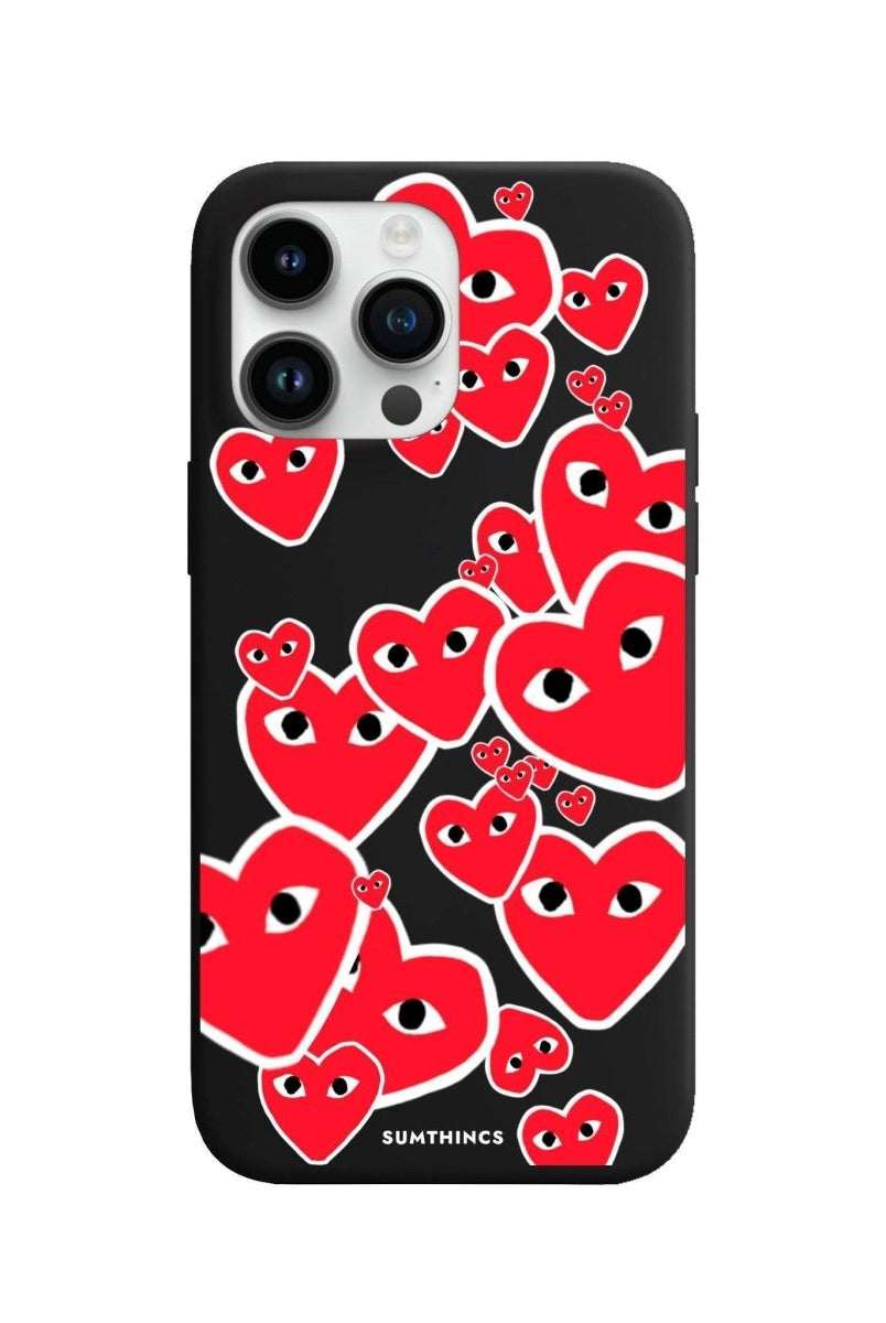 iPhone 13 Pro Max Hearts Premium Telefon Kılıfı Siyah - SUMTHINCS