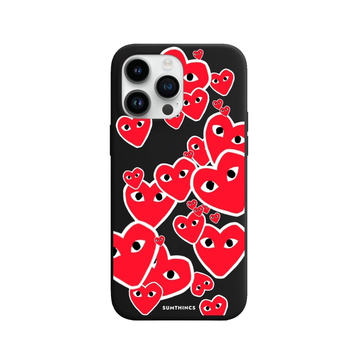 iPhone 13 Pro Max Hearts Premium Telefon Kılıfı Siyah - SUMTHINCS