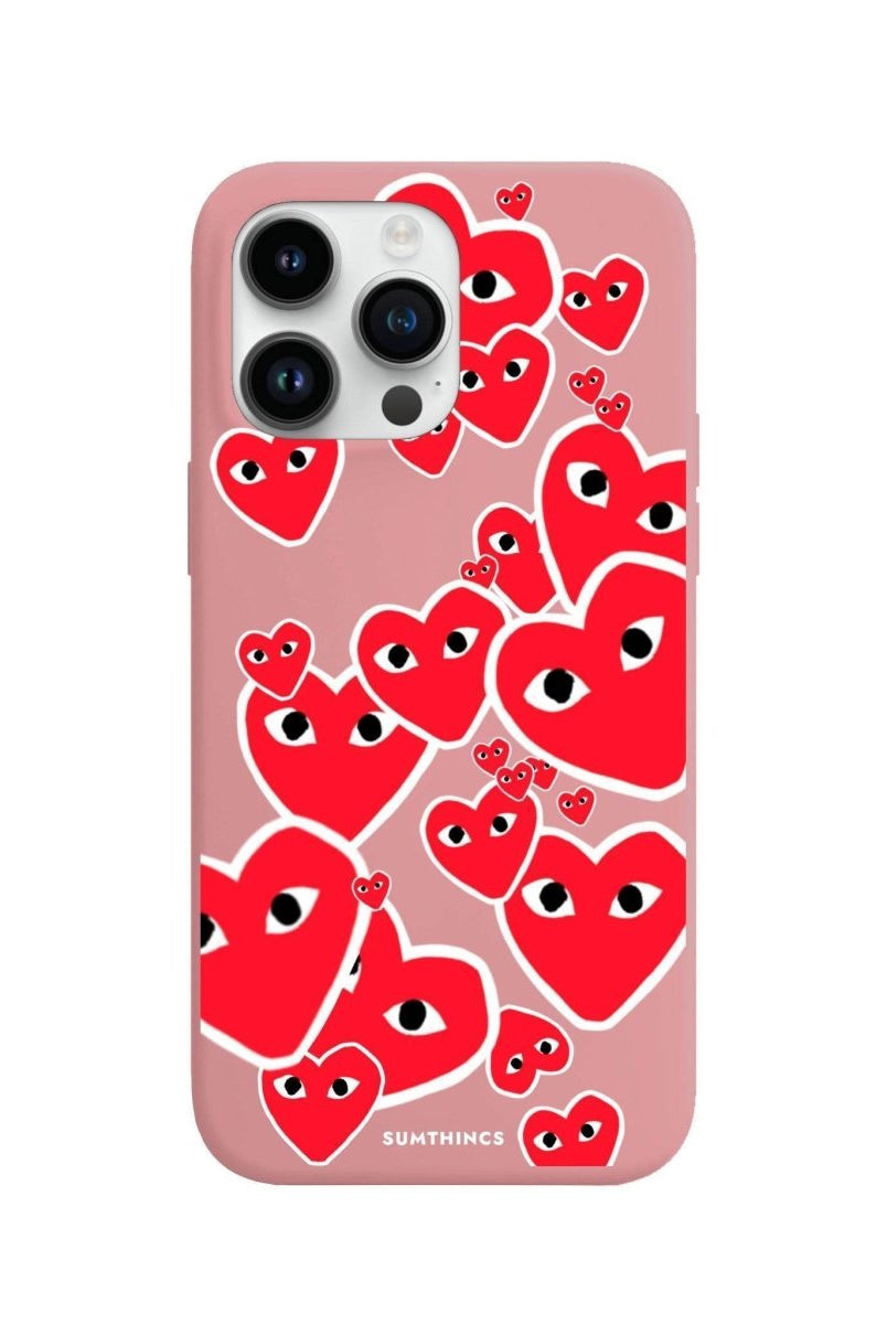 iPhone 13 Pro Max Hearts Premium Telefon Kılıfı Pembe - SUMTHINCS