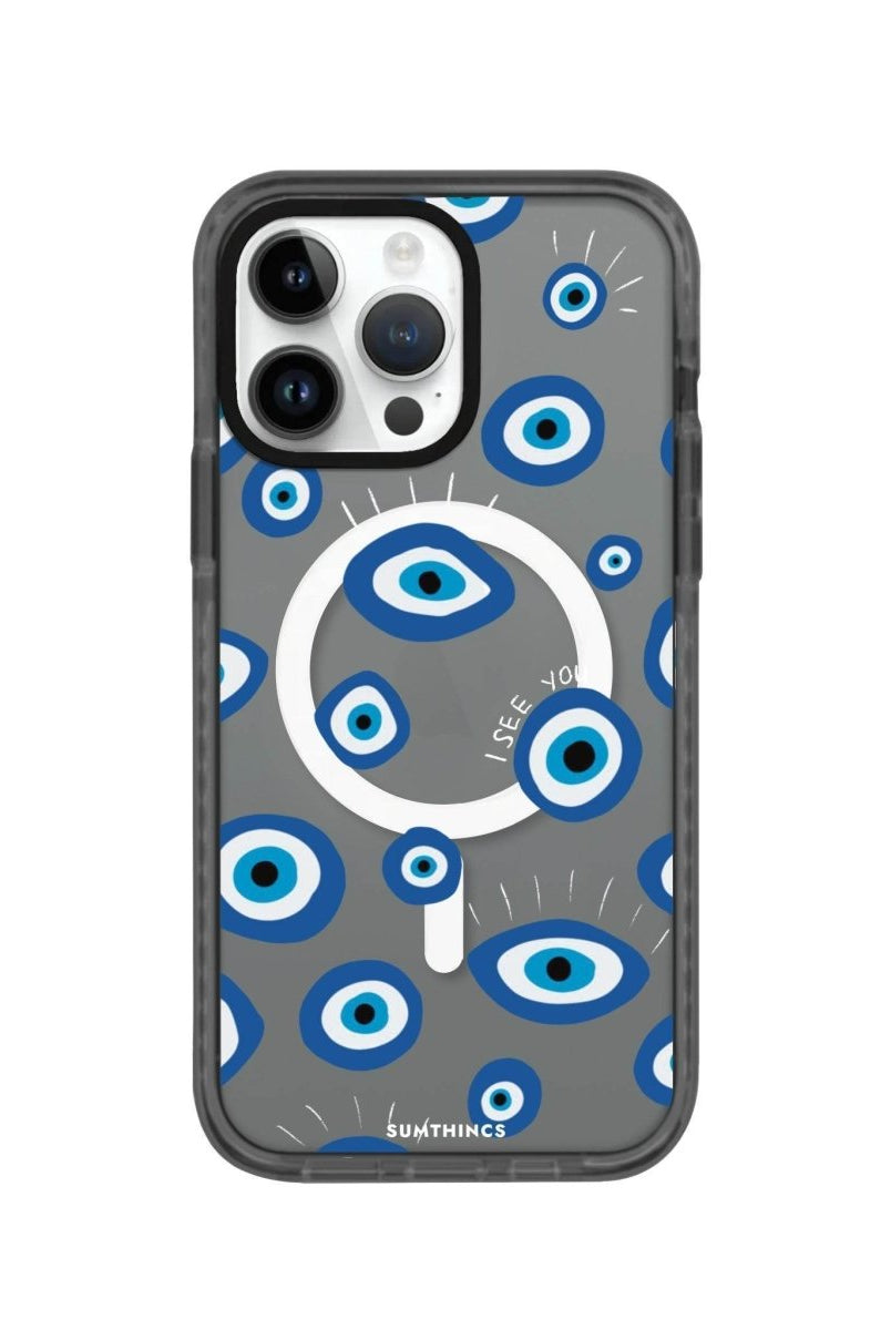 iPhone 13 Pro Max I See You Magsafe Procase Şeffaf Telefon Kılıfı Antrasit - SUMTHINCS