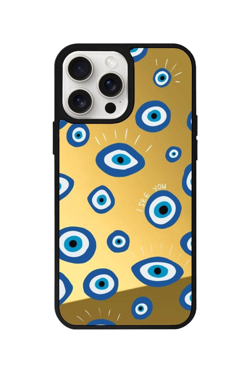 iPhone 13 Pro Max I See You Mirror Aynalı Telefon Kılıfı Altın - SUMTHINCS