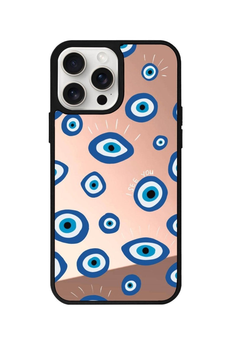 iPhone 13 Pro Max I See You Mirror Aynalı Telefon Kılıfı Metalik Pembe - SUMTHINCS