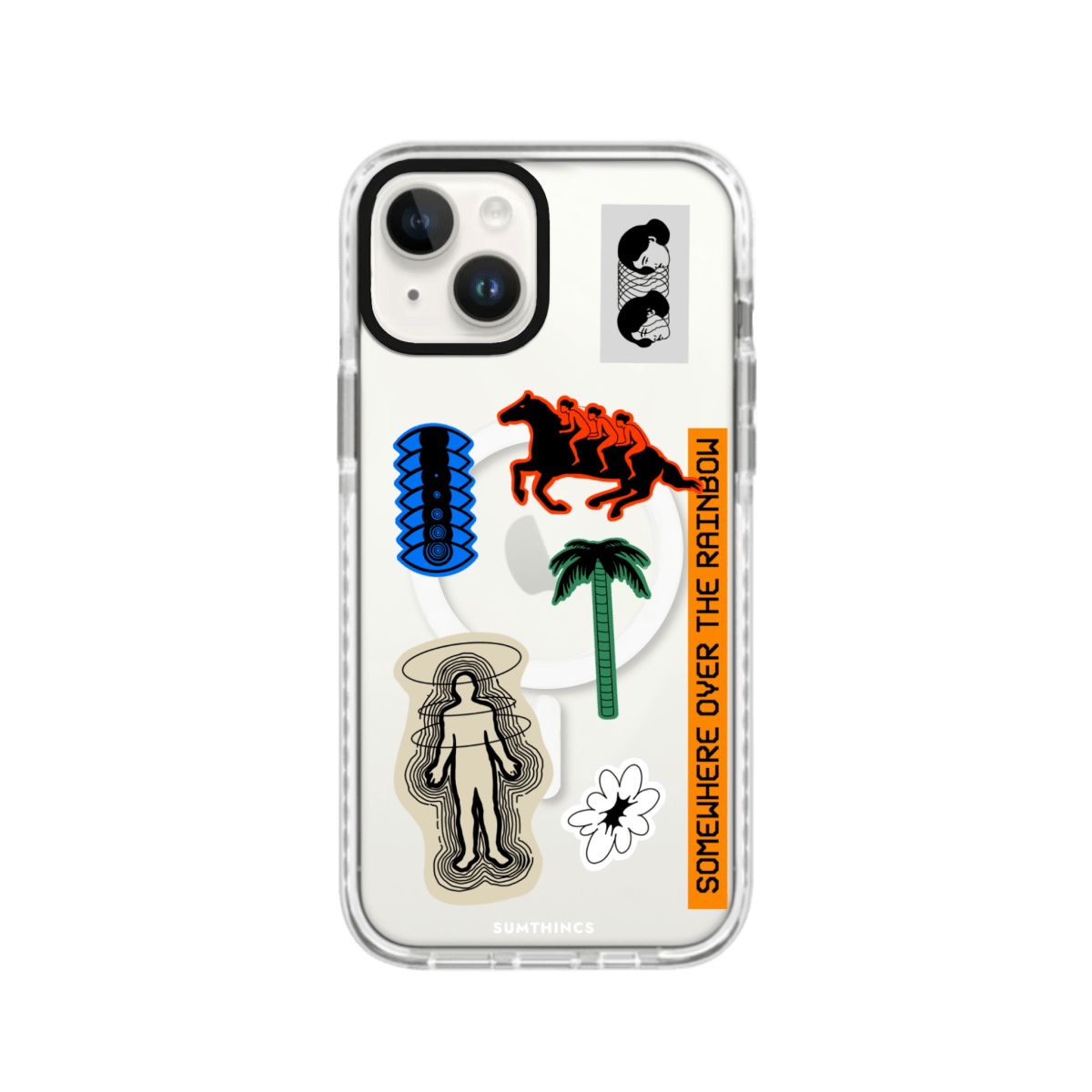 iPhone 13 Somewhere Magsafe Procase Şeffaf Telefon Kılıfı Beyaz Şeffaf - SUMTHINCS