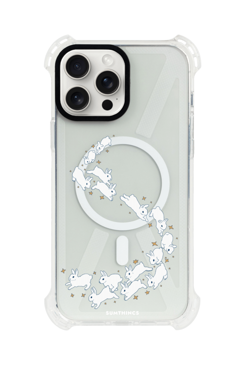 iPhone 13 Starry Bunnies Bumper Magsafe Şeffaf Telefon Kılıfı Beyaz Şeffaf - SUMTHINCS