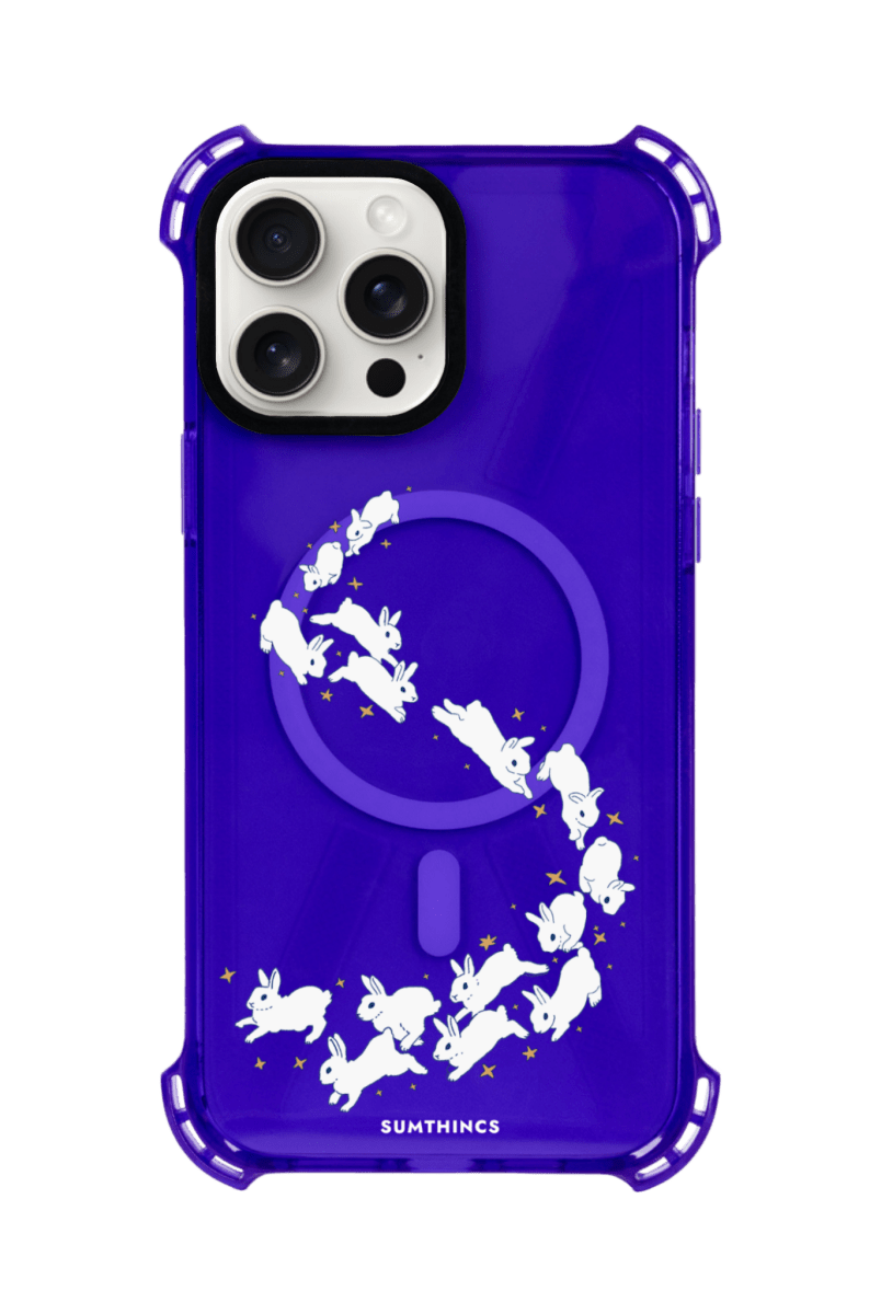 iPhone 13 Starry Bunnies Bumper Magsafe Şeffaf Telefon Kılıfı Mor - SUMTHINCS