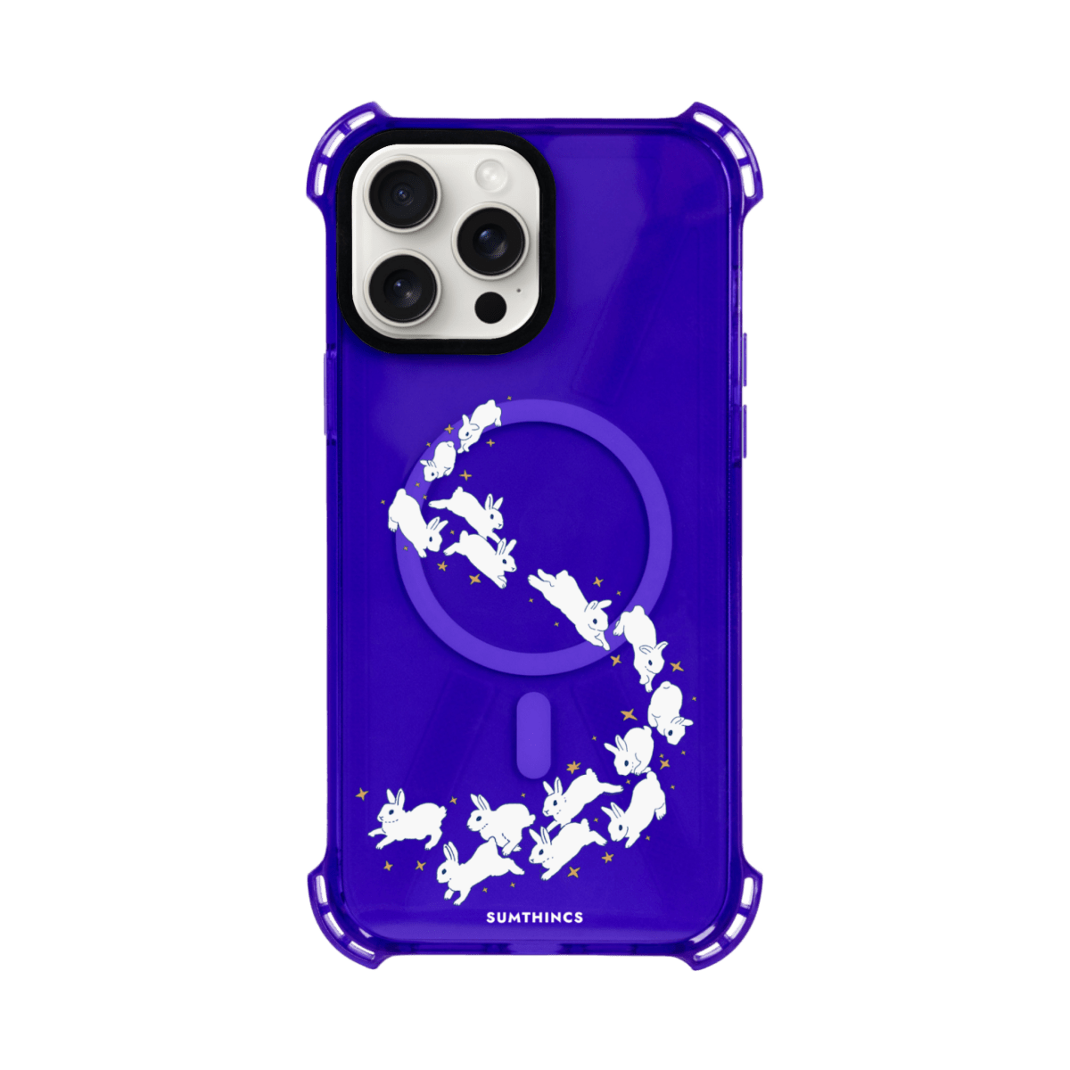 iPhone 13 Starry Bunnies Bumper Magsafe Şeffaf Telefon Kılıfı Mor - SUMTHINCS