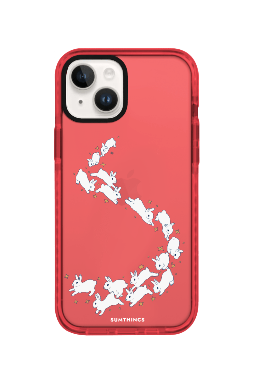 iPhone 13 Starry Bunnies Procase Şeffaf Telefon Kılıfı Kırmızı - SUMTHINCS