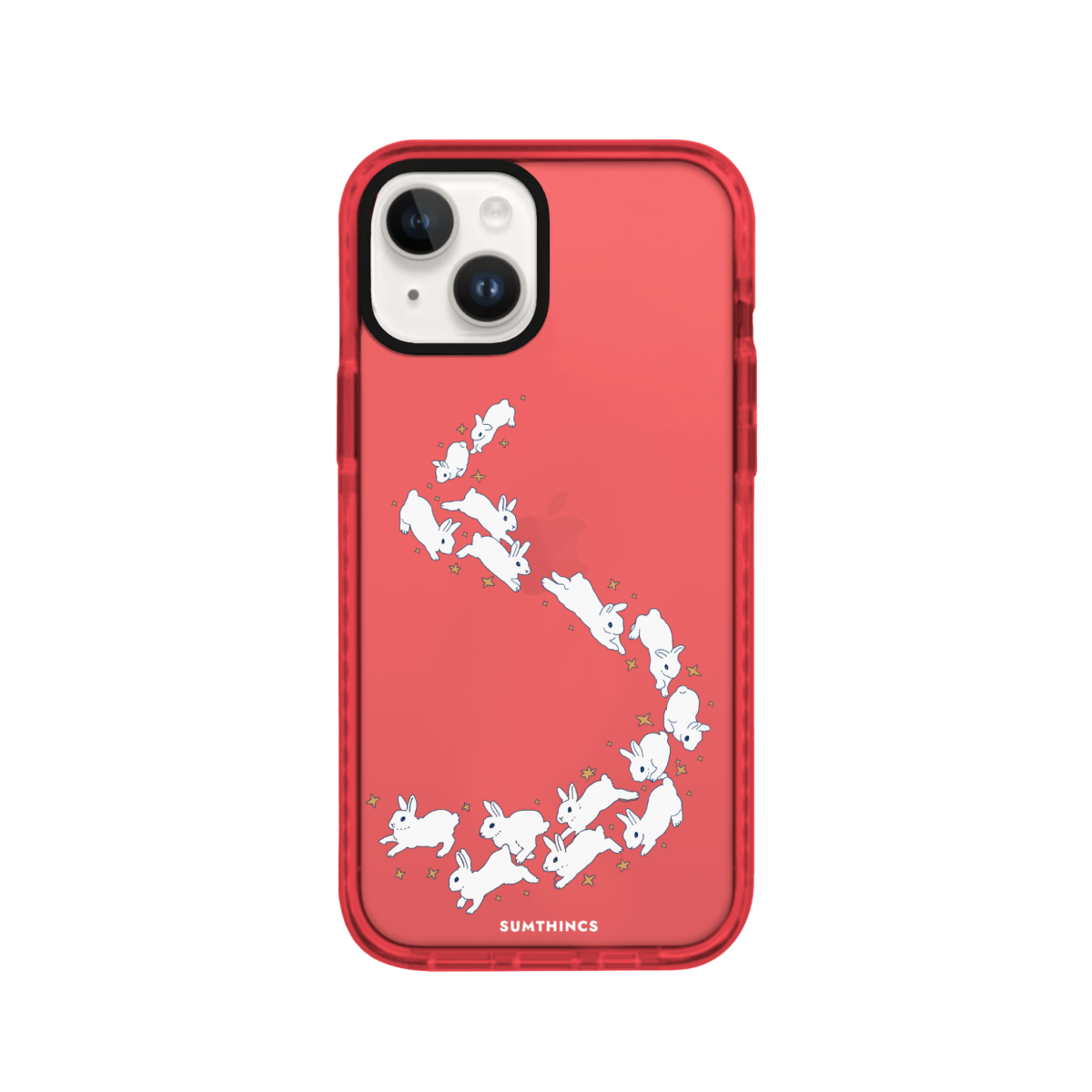 iPhone 13 Starry Bunnies Procase Şeffaf Telefon Kılıfı Kırmızı - SUMTHINCS