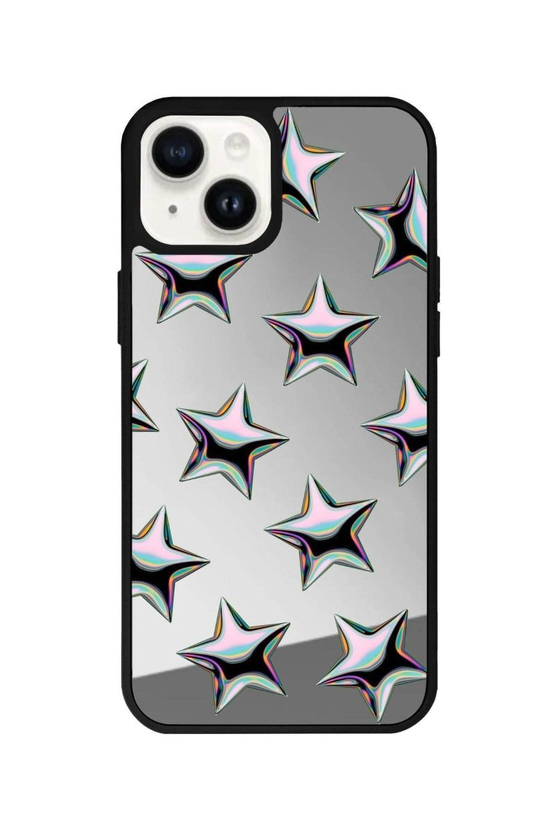 iPhone 13 Stars Mirror Aynalı Telefon Kılıfı Gümüş - SUMTHINCS