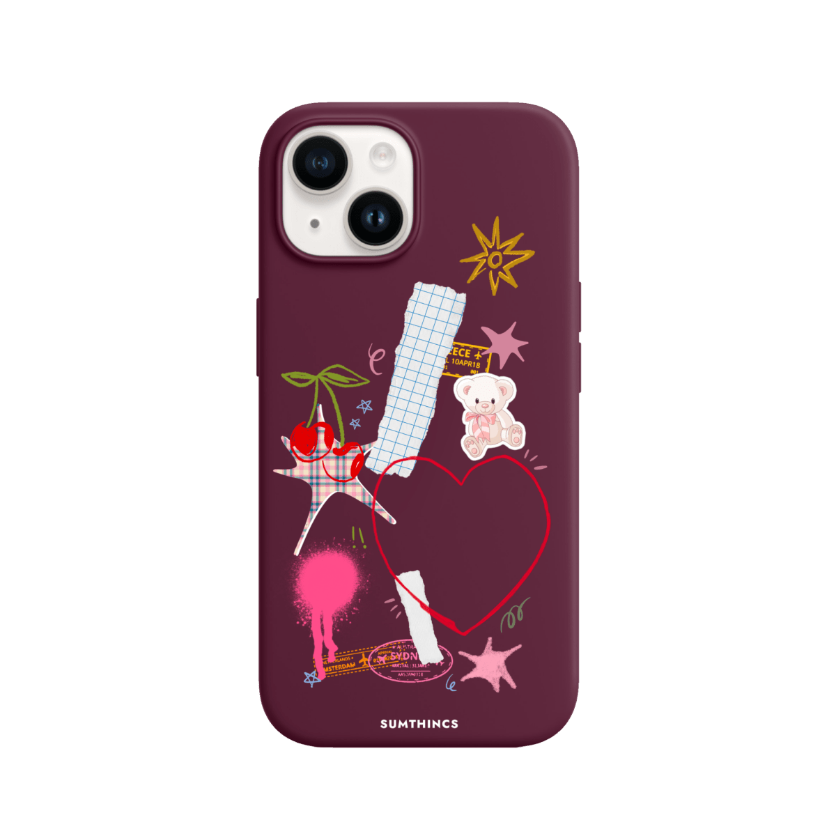 iPhone 13 Sweet Chaos Premium Telefon Kılıfı Bordo - SUMTHINCS