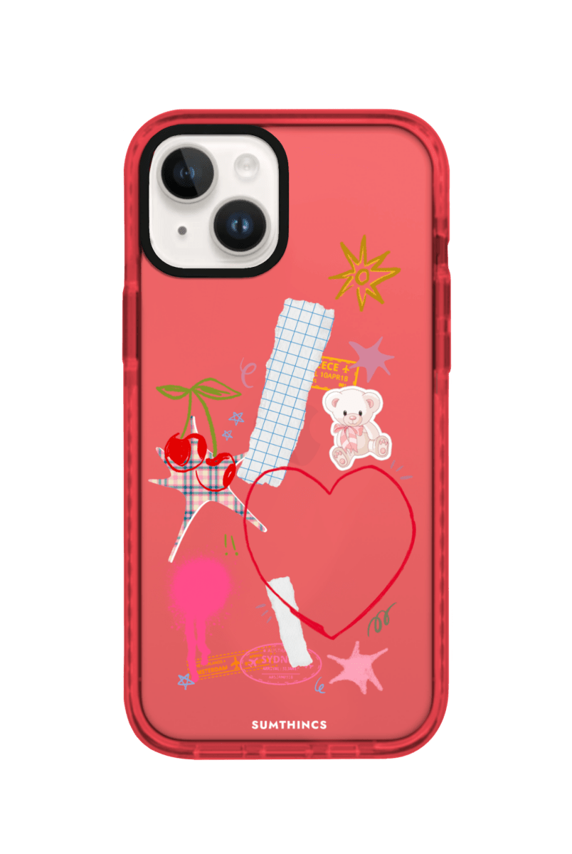 iPhone 13 Sweet Chaos Procase Şeffaf Telefon Kılıfı Kırmızı - SUMTHINCS