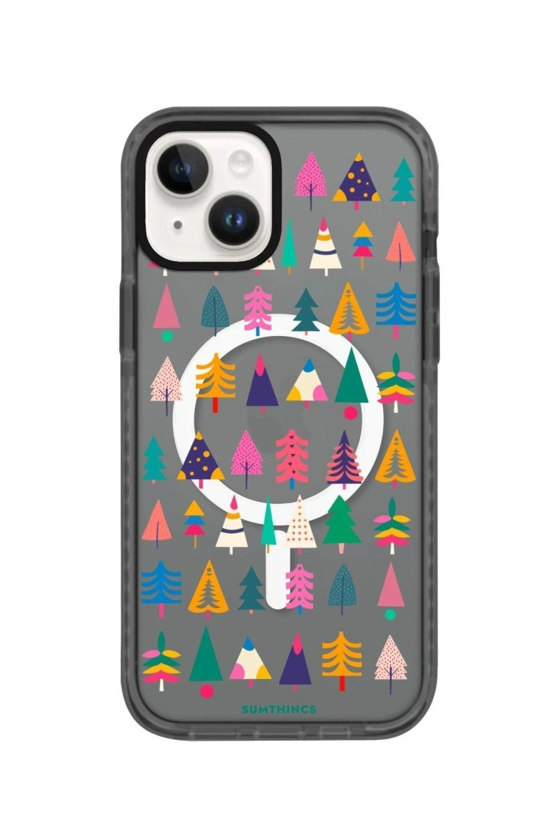 iPhone 13 Tiny Forest Magsafe Procase Şeffaf Telefon Kılıfı Antrasit - SUMTHINCS