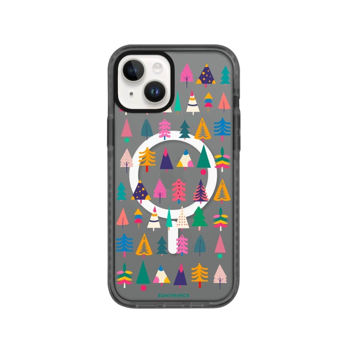 iPhone 13 Tiny Forest Magsafe Procase Şeffaf Telefon Kılıfı Antrasit - SUMTHINCS