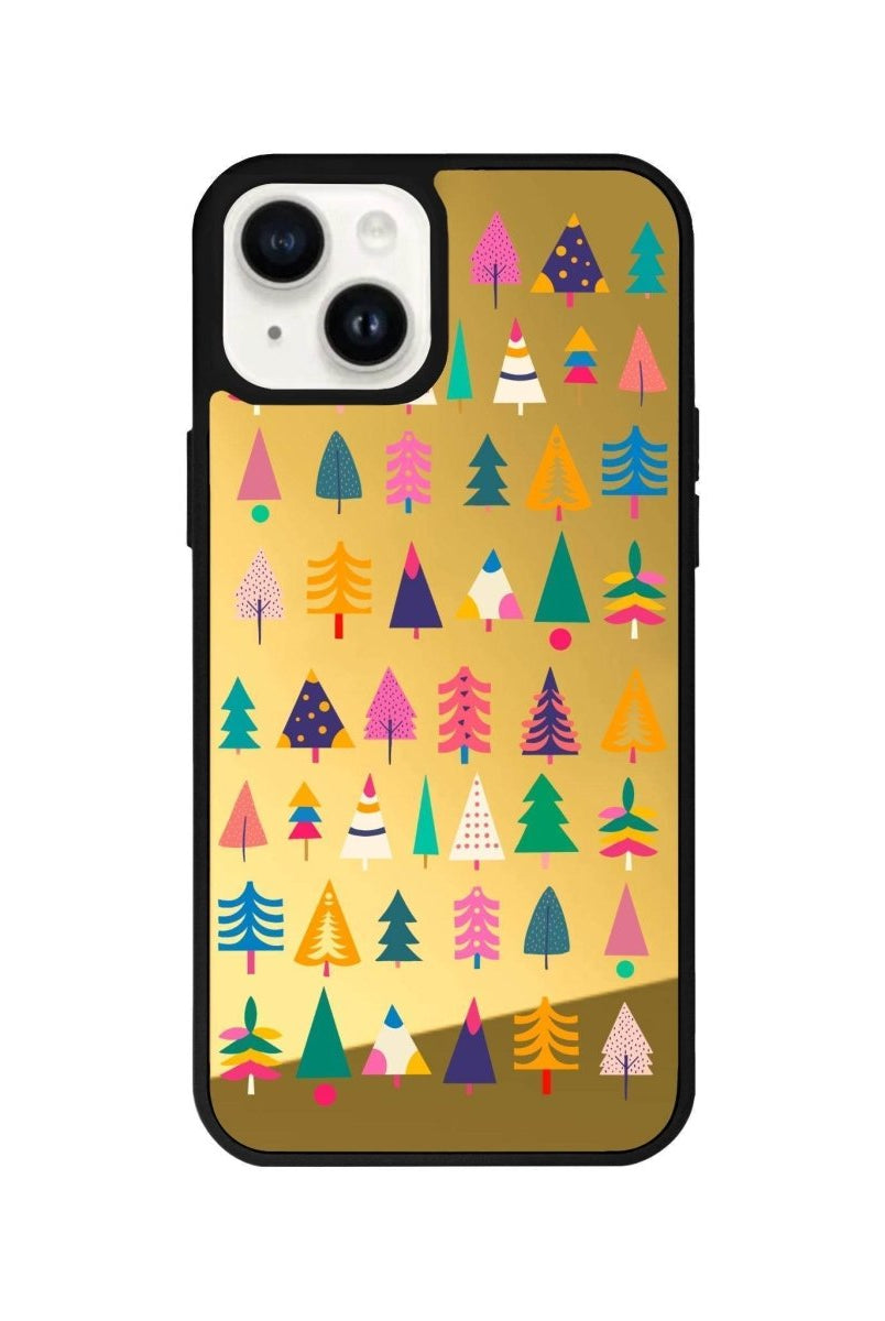 iPhone 13 Tiny Forest Mirror Aynalı Telefon Kılıfı Altın - SUMTHINCS