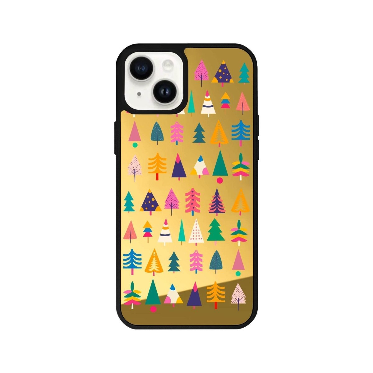 iPhone 13 Tiny Forest Mirror Aynalı Telefon Kılıfı Altın - SUMTHINCS