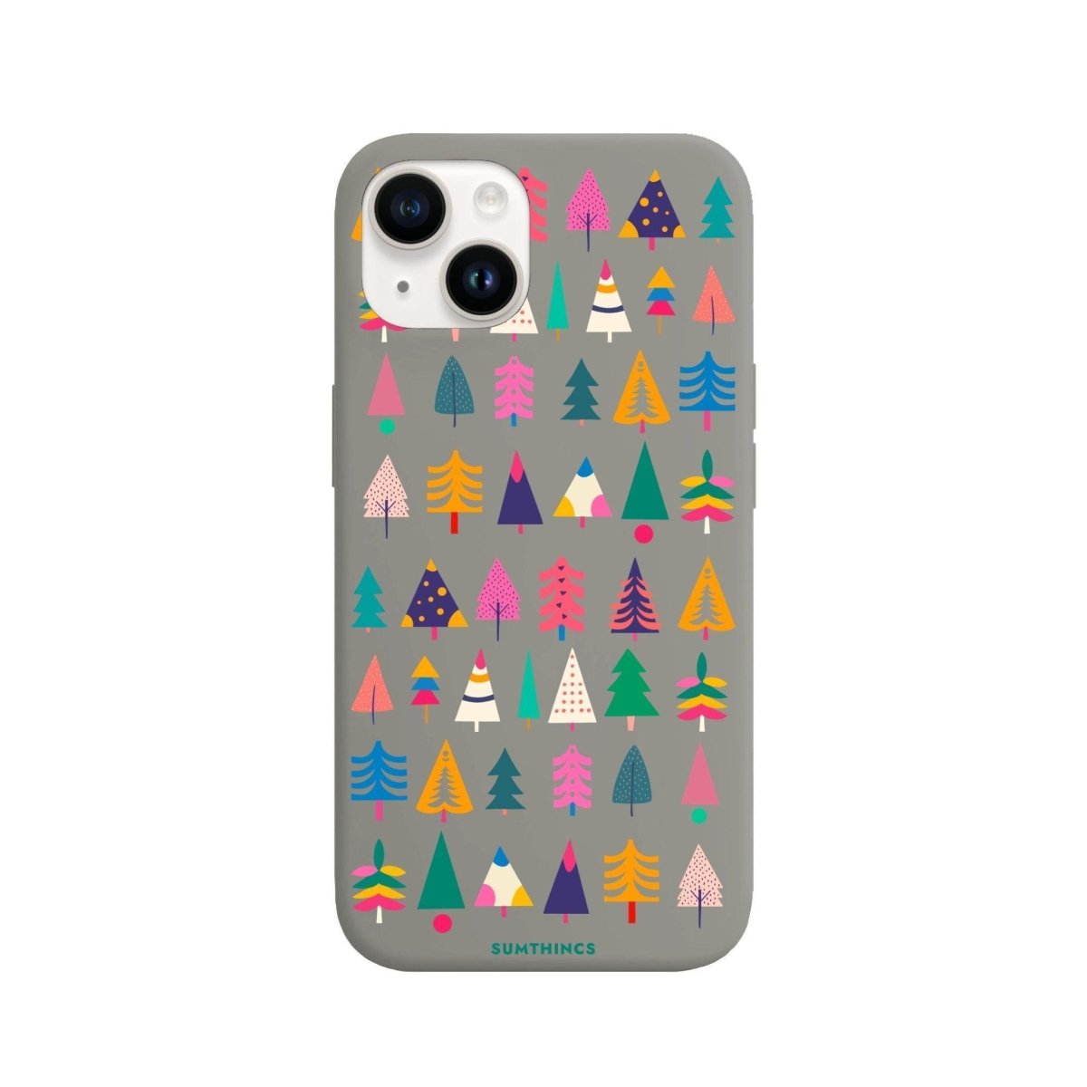 iPhone 13 Tiny Forest Premium Telefon Kılıfı Gri - SUMTHINCS