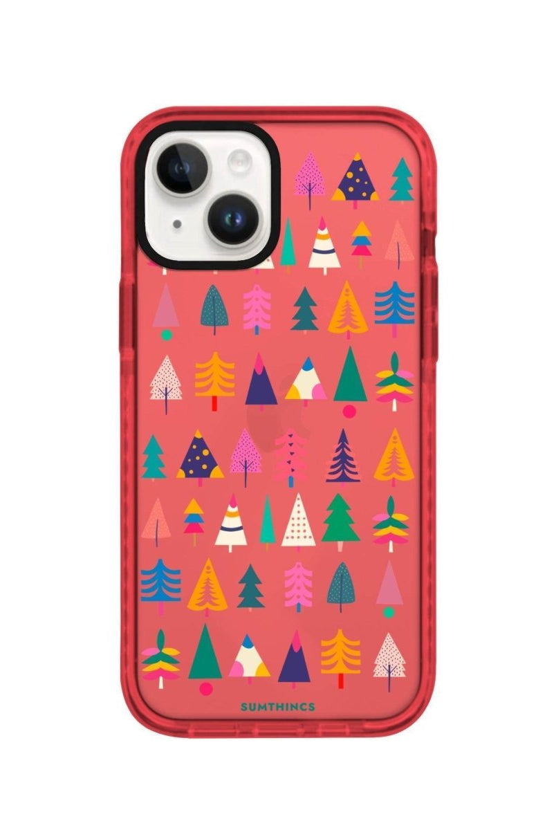 iPhone 13 Tiny Forest Procase Şeffaf Telefon Kılıfı Kırmızı - SUMTHINCS