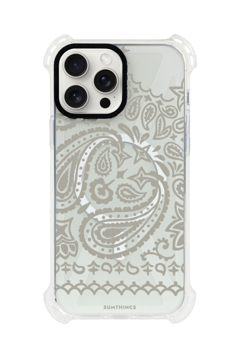 iPhone 13 Urban Bandana Bumper Magsafe Şeffaf Telefon Kılıfı Beyaz Şeffaf - SUMTHINCS