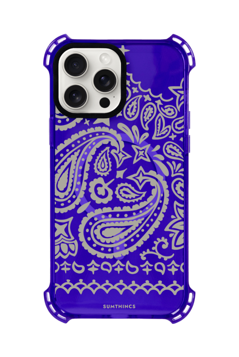 iPhone 13 Urban Bandana Bumper Magsafe Şeffaf Telefon Kılıfı Mor - SUMTHINCS