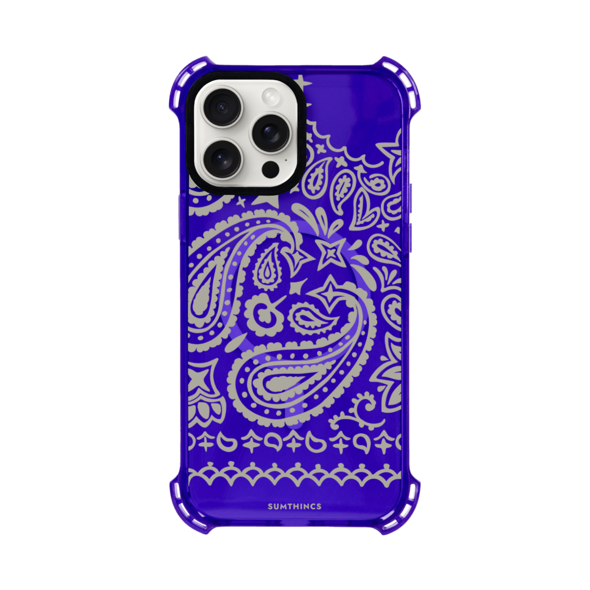 iPhone 13 Urban Bandana Bumper Magsafe Şeffaf Telefon Kılıfı Mor - SUMTHINCS