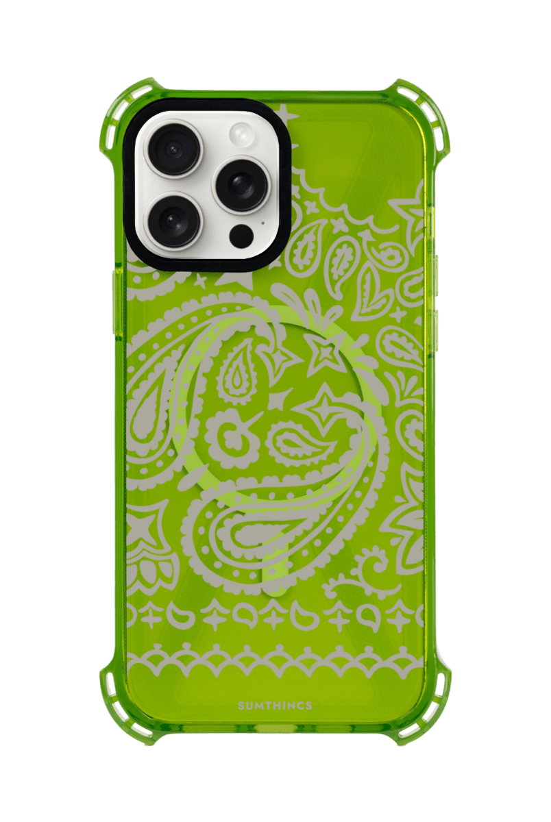 iPhone 13 Urban Bandana Bumper Magsafe Şeffaf Telefon Kılıfı Yeşil - SUMTHINCS