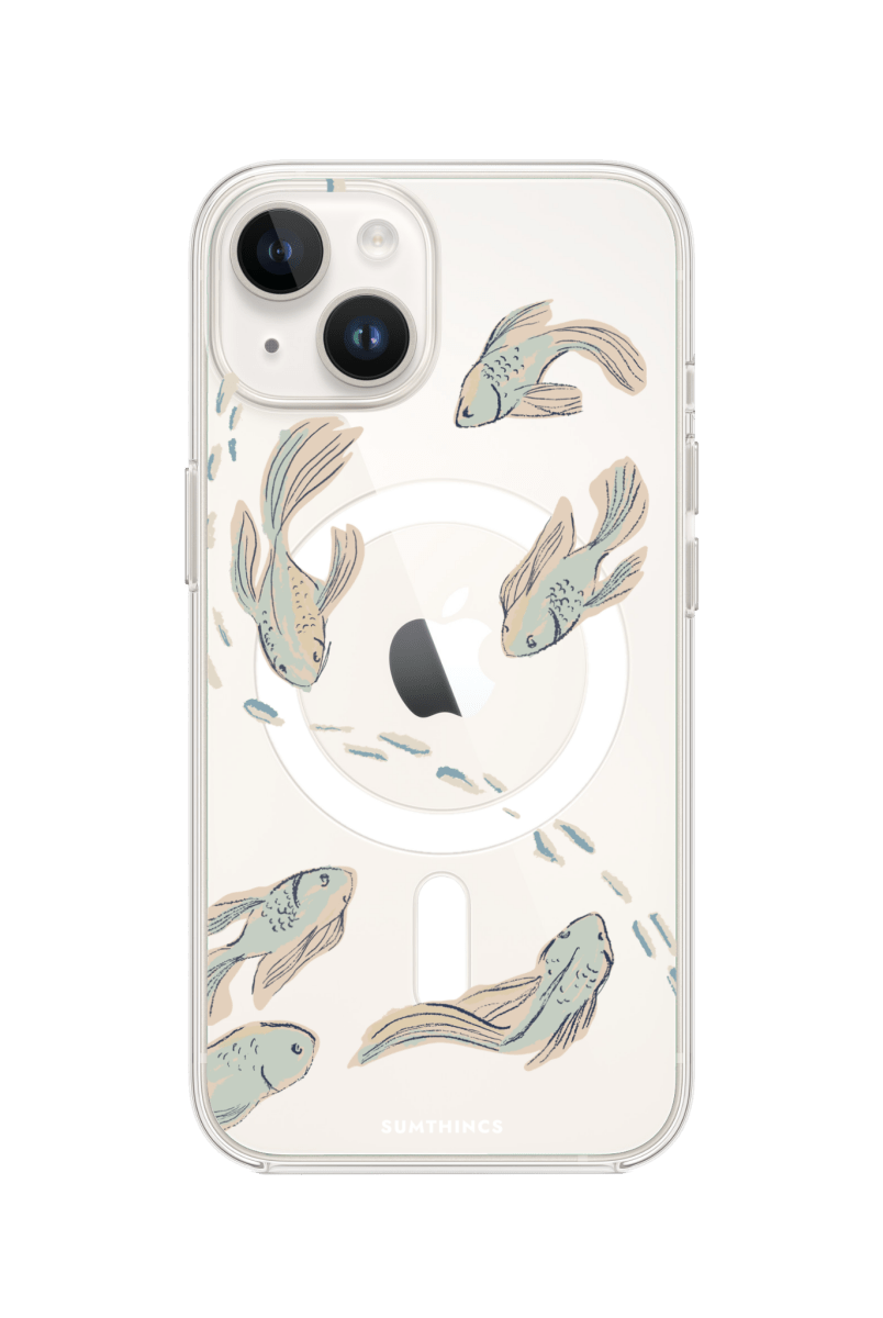 iPhone 14 Koi Fish Clear Magsafe Şeffaf Telefon Kılıfı - SUMTHINCS