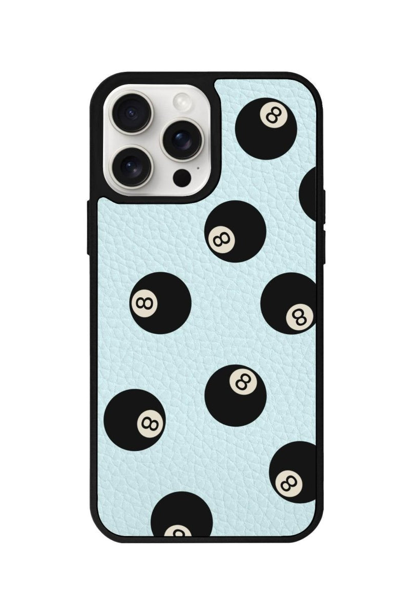 iPhone 14 Plus 8Ball Leather Vegan Deri Telefon Kılıfı Açık Mavi - SUMTHINCS
