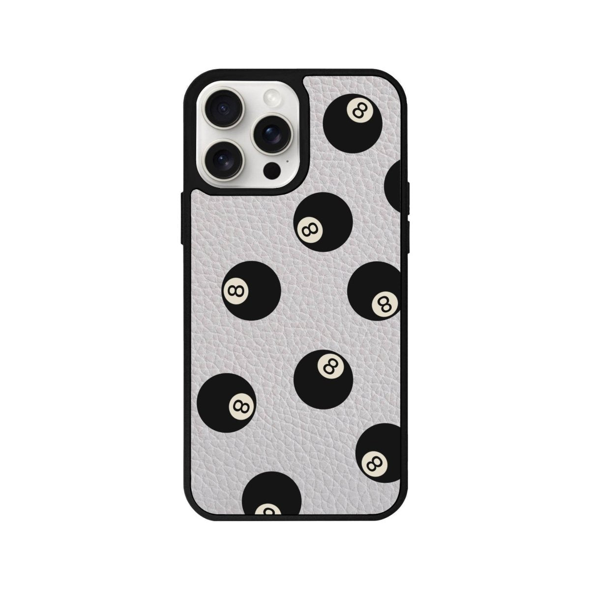 iPhone 14 Plus 8Ball Leather Vegan Deri Telefon Kılıfı Gri - SUMTHINCS