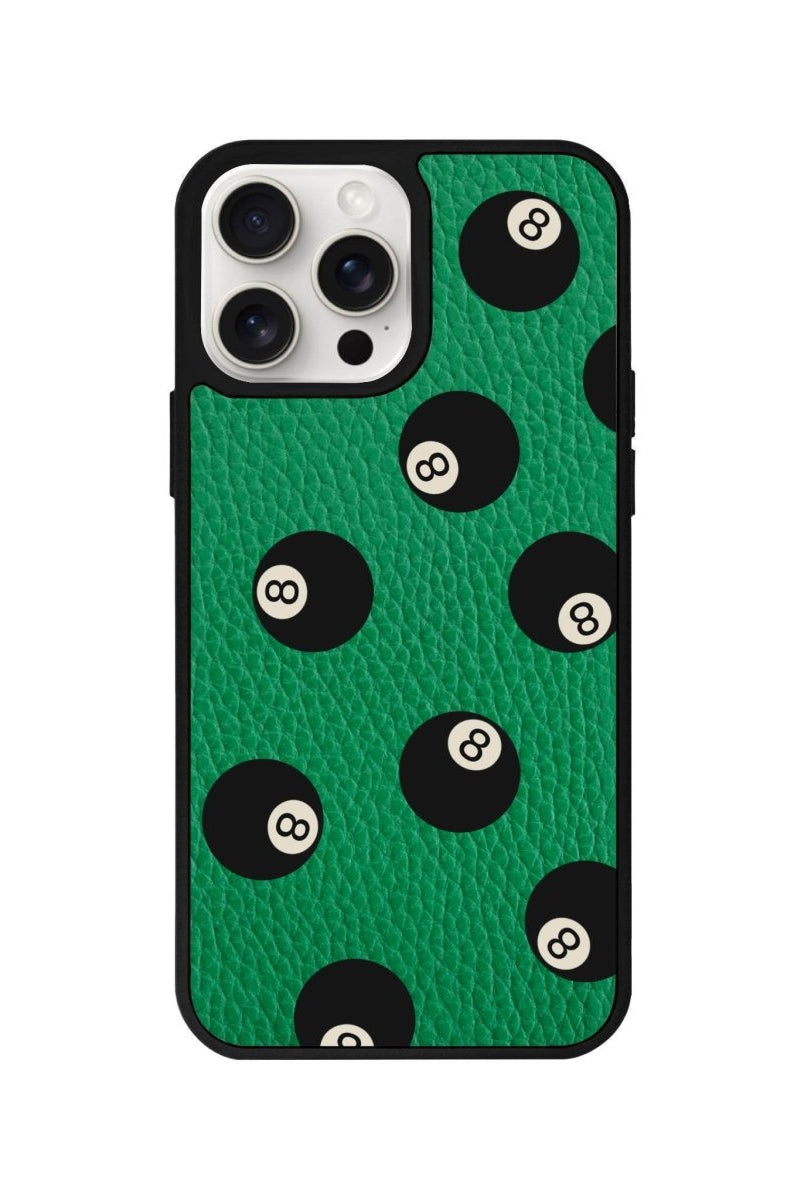 iPhone 14 Plus 8Ball Leather Vegan Deri Telefon Kılıfı Yeşil - SUMTHINCS