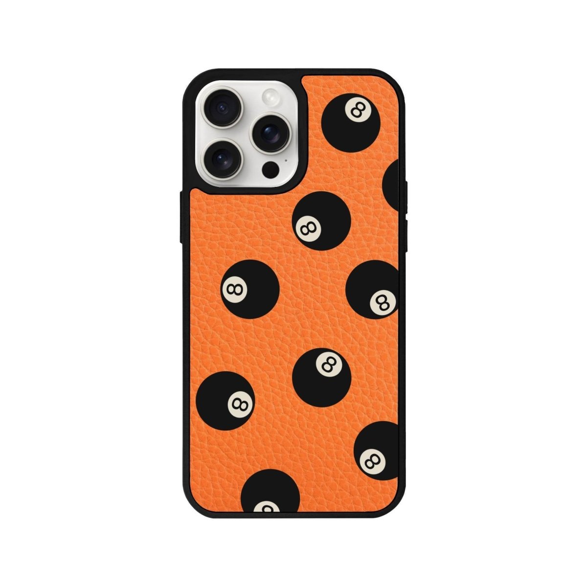iPhone 14 Plus 8Ball Leather Vegan Deri Telefon Kılıfı Turuncu - SUMTHINCS