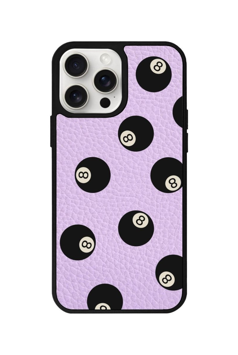 iPhone 14 Plus 8Ball Leather Vegan Deri Telefon Kılıfı Lila - SUMTHINCS
