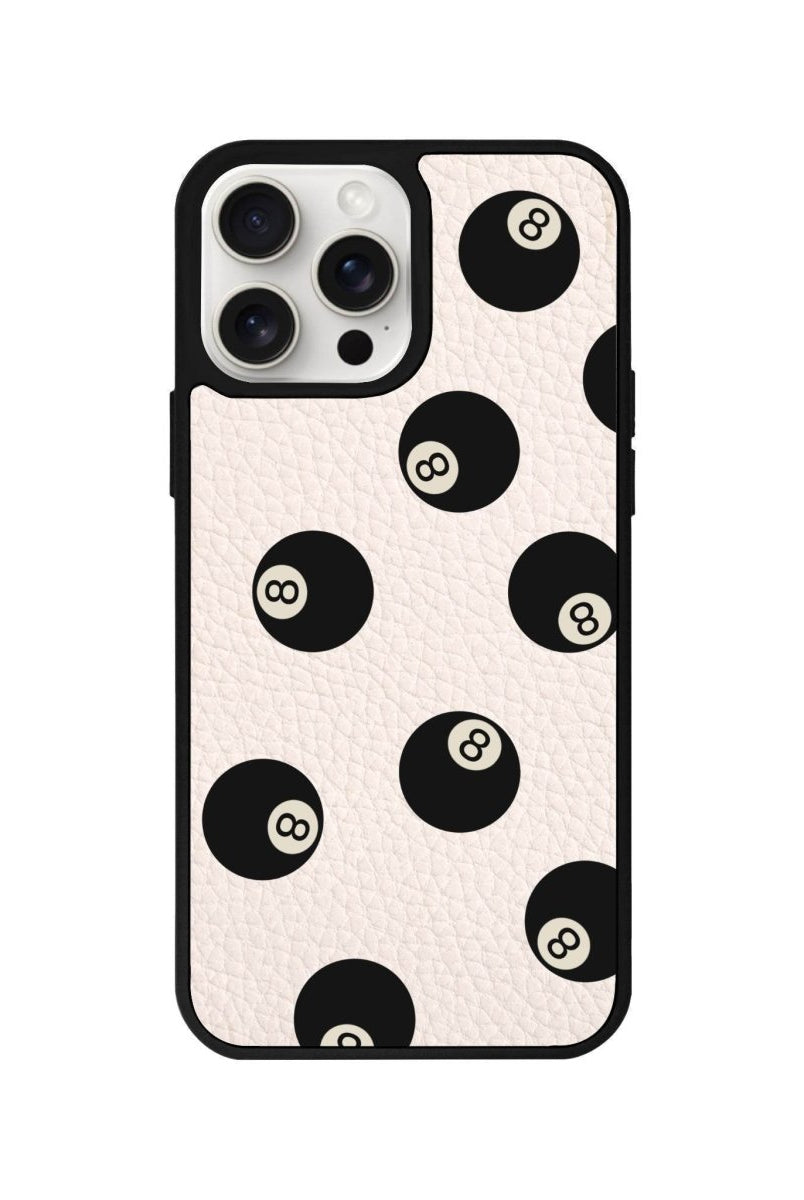iPhone 14 Plus 8Ball Leather Vegan Deri Telefon Kılıfı Bej - SUMTHINCS