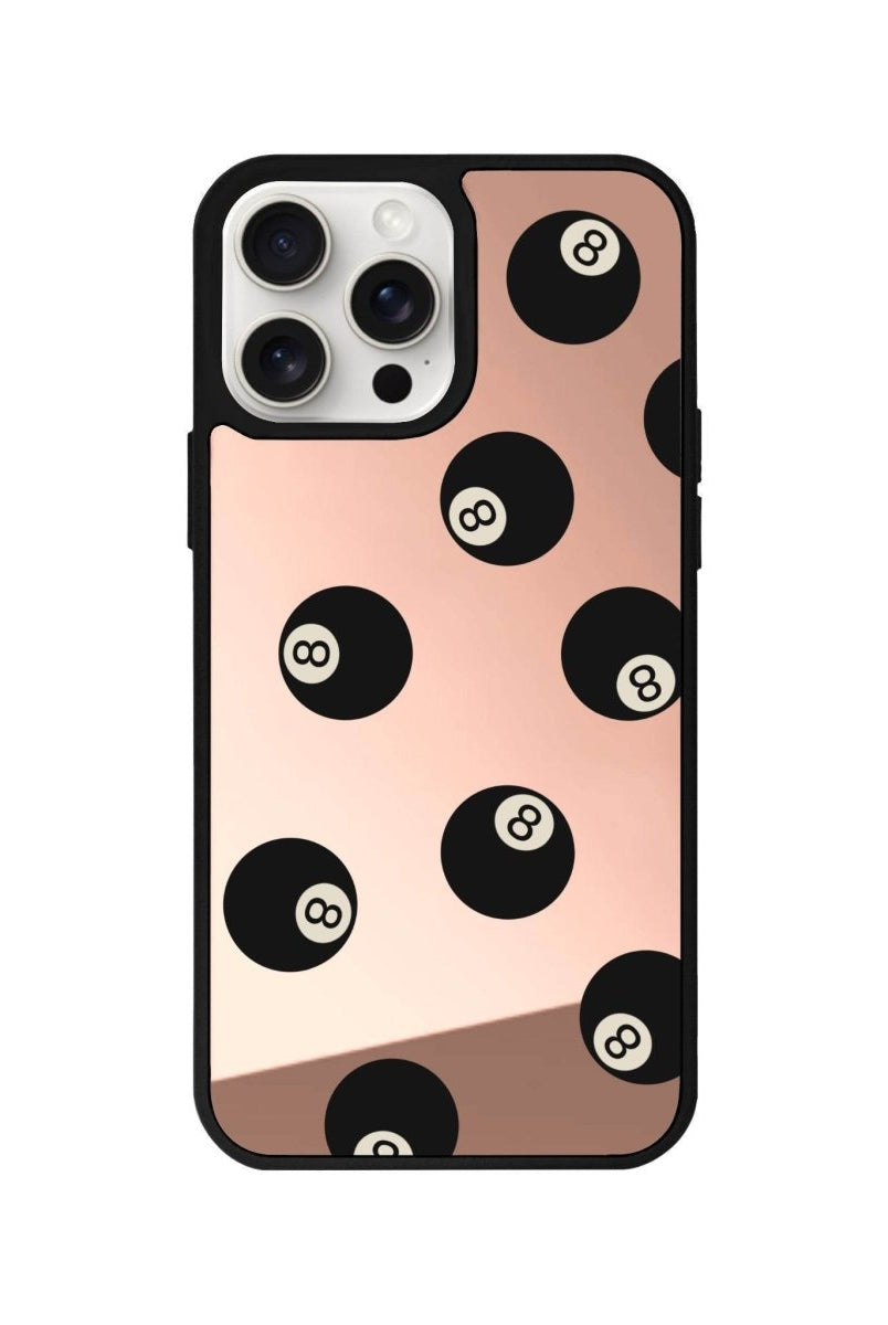 iPhone 14 Plus 8Ball Mirror Aynalı Telefon Kılıfı Metalik Pembe - SUMTHINCS