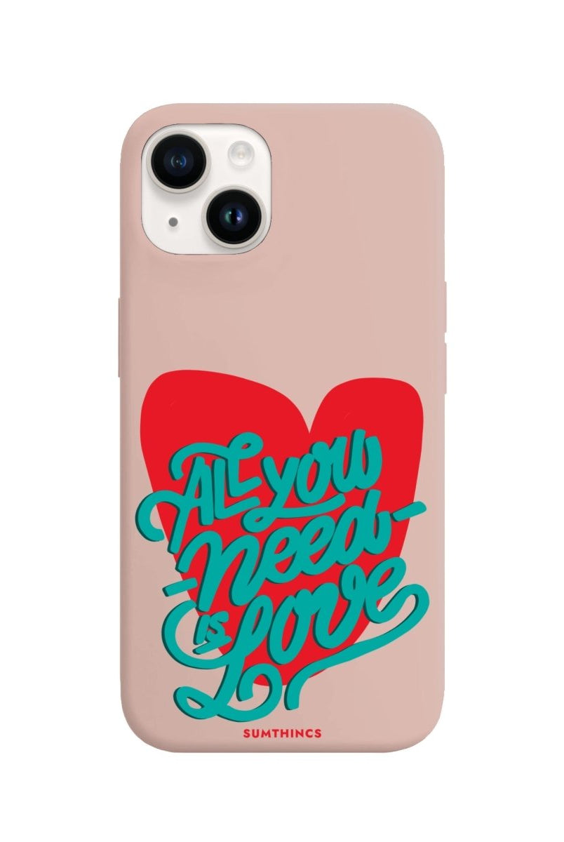 iPhone 14 Plus All You Need is Love Premium Telefon Kılıfı Bej - SUMTHINCS