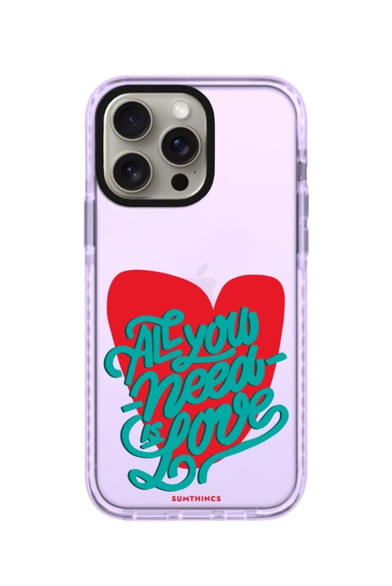 iPhone 14 Plus All You Need is Love Procase Şeffaf Telefon Kılıfı Lila - SUMTHINCS