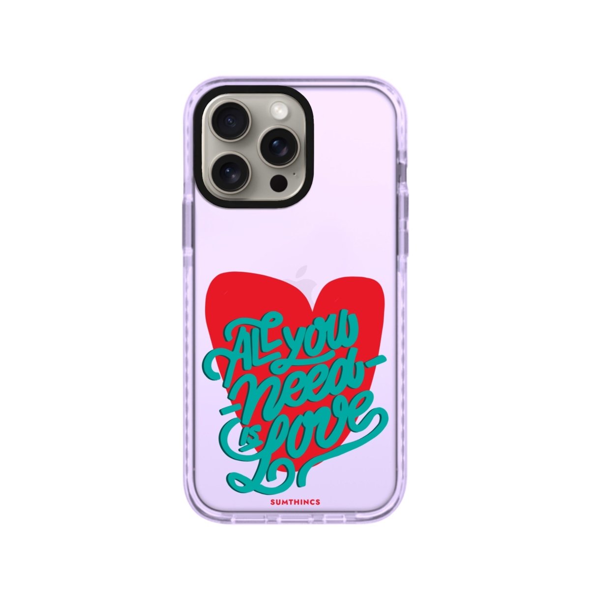 iPhone 14 Plus All You Need is Love Procase Şeffaf Telefon Kılıfı Lila - SUMTHINCS