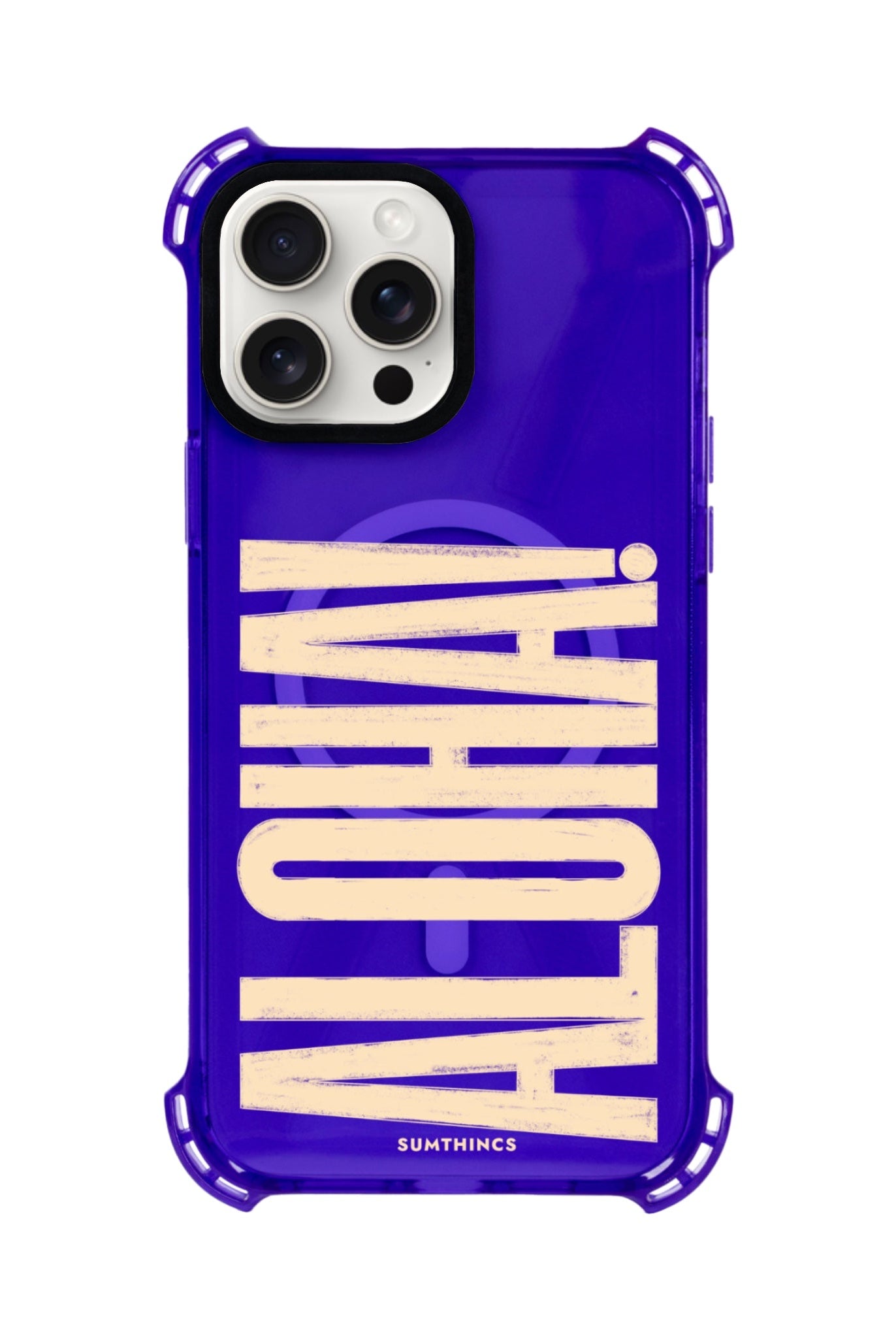 iPhone 14 Plus Aloha Bumper Magsafe Şeffaf Telefon Kılıfı Mor - SUMTHINCS