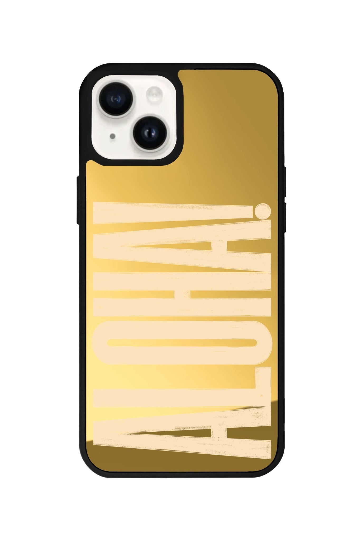 iPhone 14 Plus Aloha Mirror Aynalı Telefon Kılıfı Altın - SUMTHINCS