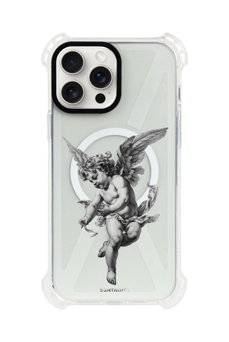 iPhone 14 Plus Angel Bumper Magsafe Şeffaf Telefon Kılıfı Beyaz Şeffaf - SUMTHINCS