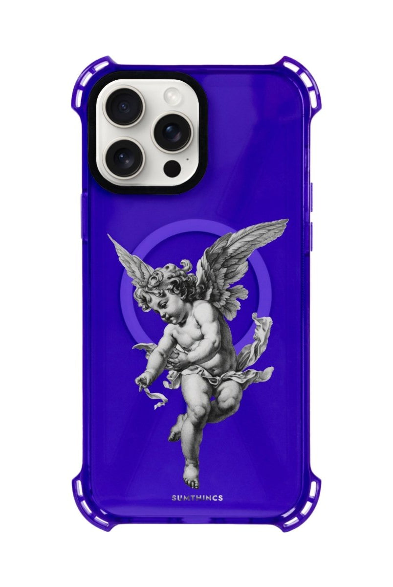 iPhone 14 Plus Angel Bumper Magsafe Şeffaf Telefon Kılıfı Mor - SUMTHINCS