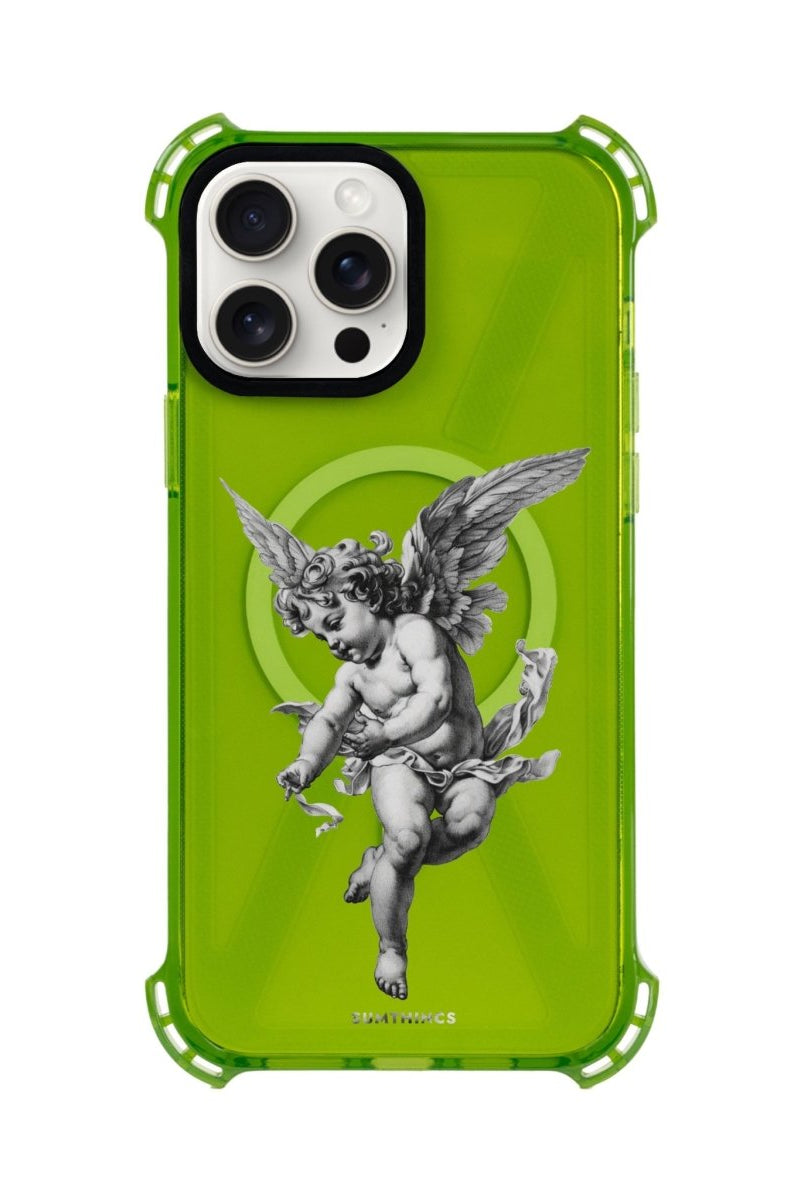 iPhone 14 Plus Angel Bumper Magsafe Şeffaf Telefon Kılıfı Yeşil - SUMTHINCS