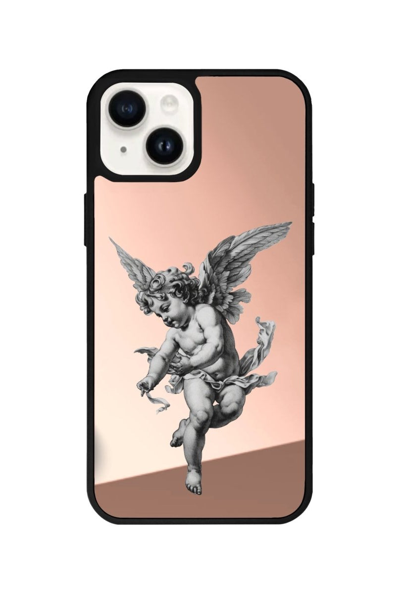 iPhone 14 Plus Angel Mirror Aynalı Telefon Kılıfı Metalik Pembe - SUMTHINCS