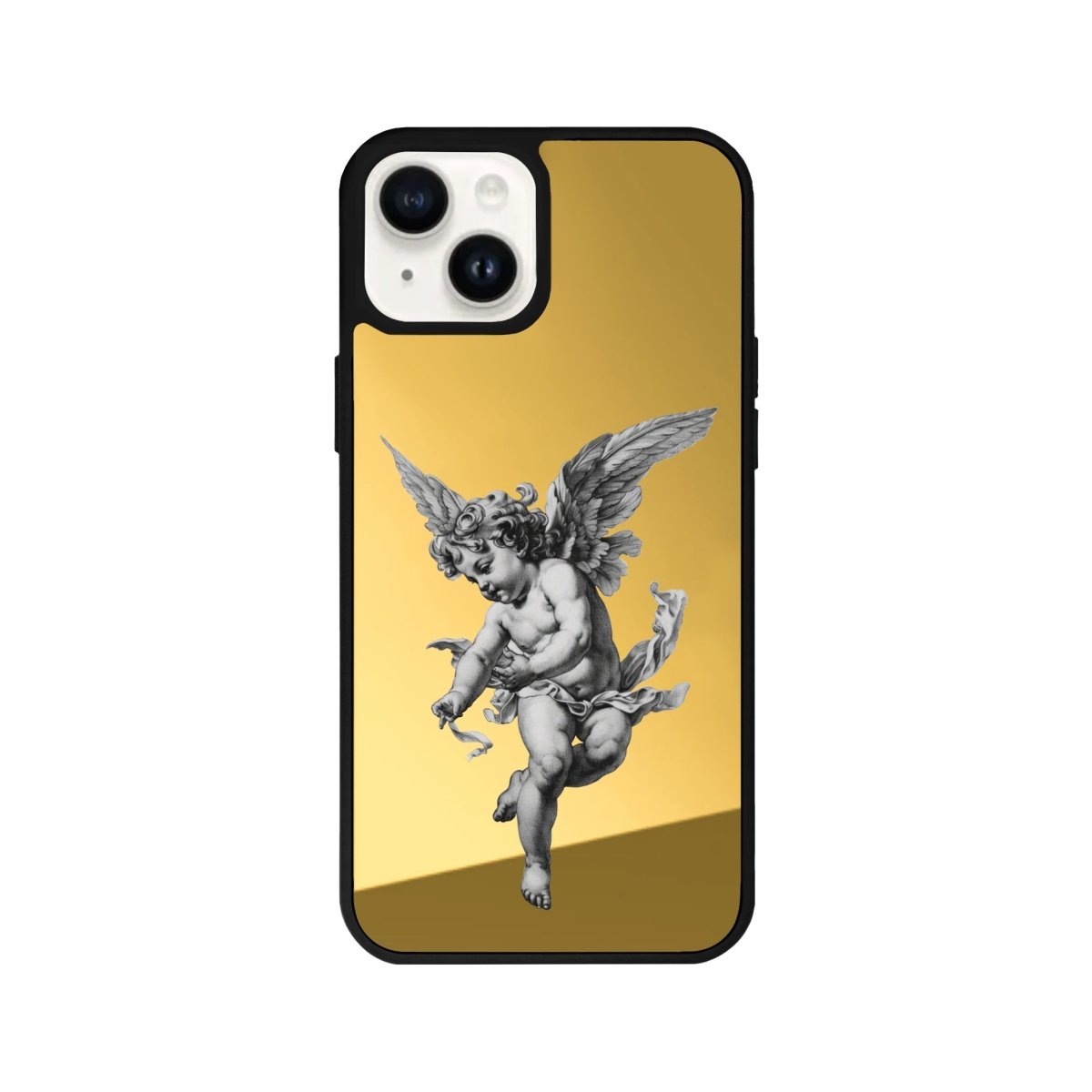 iPhone 14 Plus Angel Mirror Aynalı Telefon Kılıfı Altın - SUMTHINCS