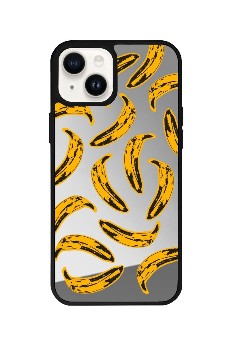 iPhone 14 Plus Banana Mirror Aynalı Telefon Kılıfı Gümüş - SUMTHINCS