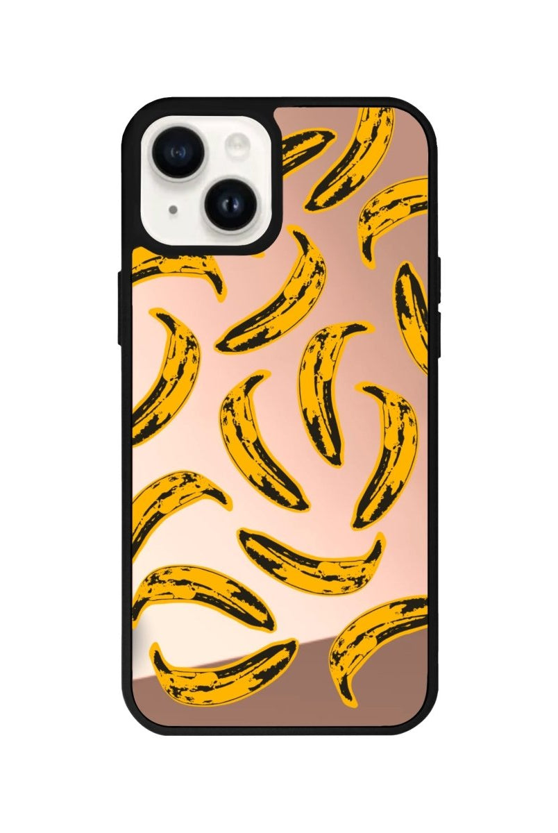 iPhone 14 Plus Banana Mirror Aynalı Telefon Kılıfı Metalik Pembe - SUMTHINCS