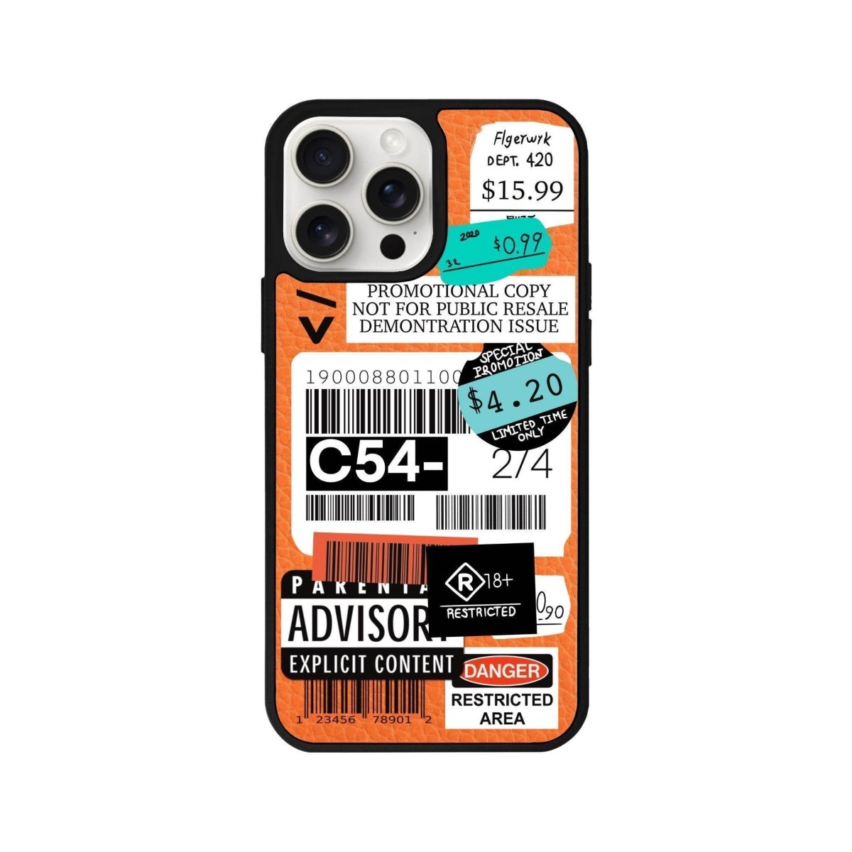 iPhone 14 Plus Barcode C54 Leather Vegan Deri Telefon Kılıfı - SUMTHINCS