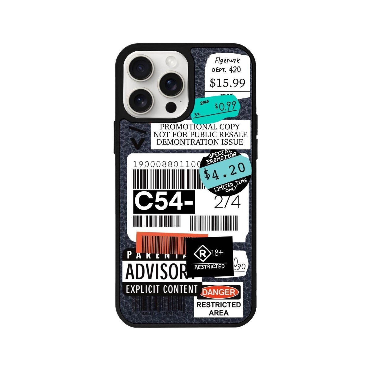 iPhone 14 Plus Barcode C54 Leather Vegan Deri Telefon Kılıfı Pasifik Mavi - SUMTHINCS